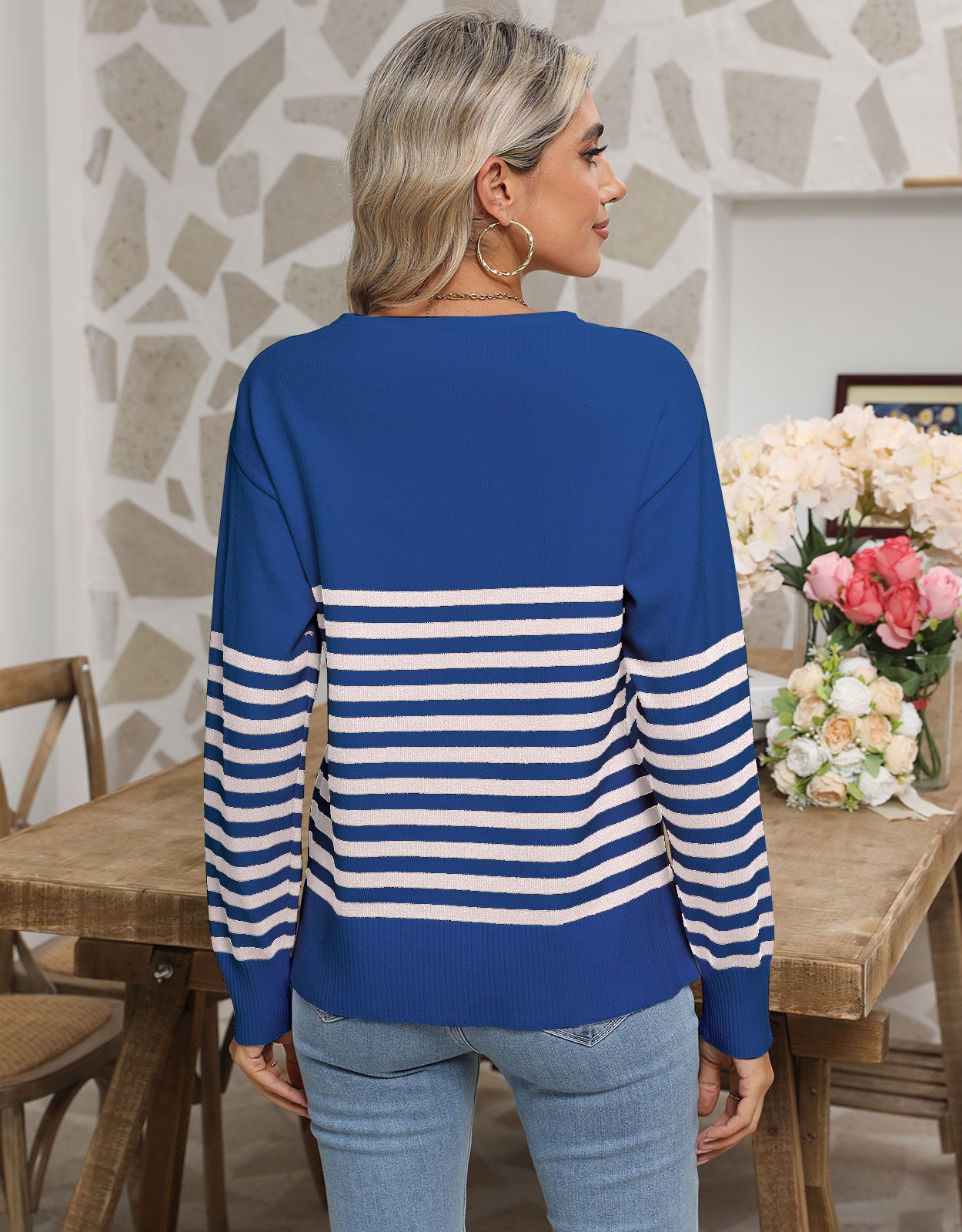 Striped cute heart pullover