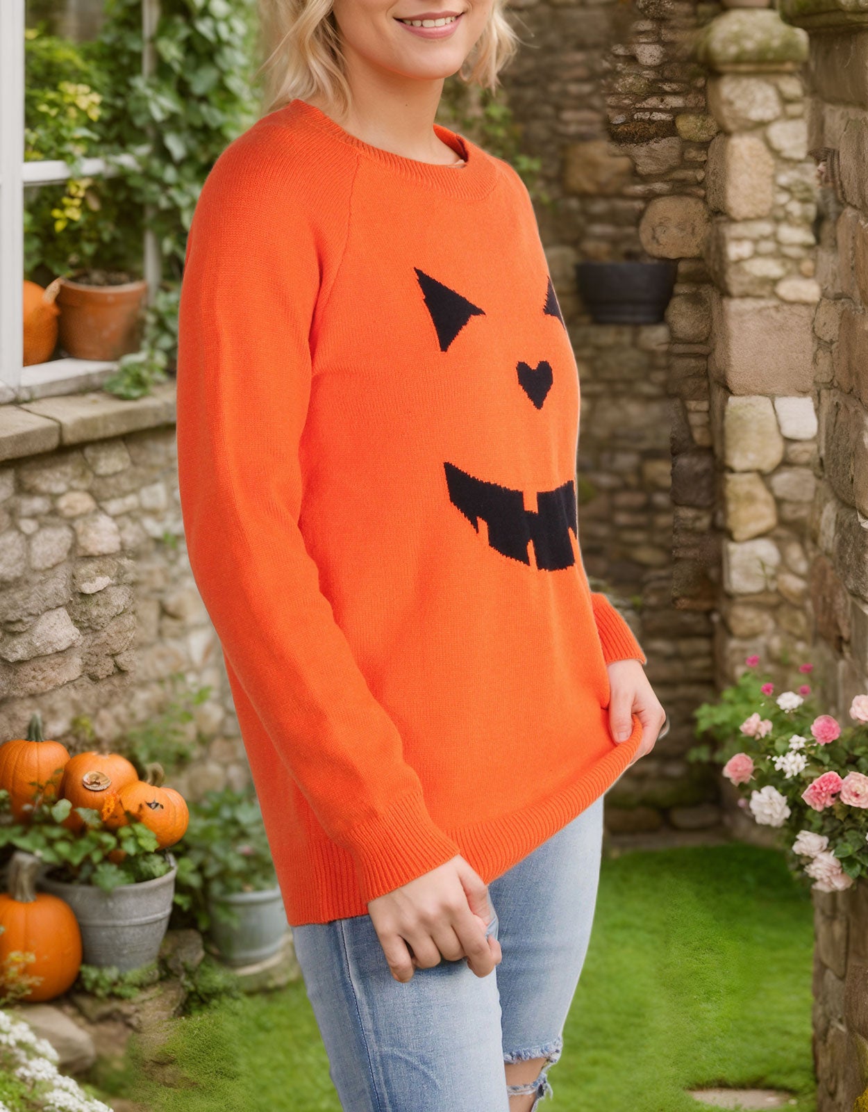 Halloween Evil Smiley Sweater