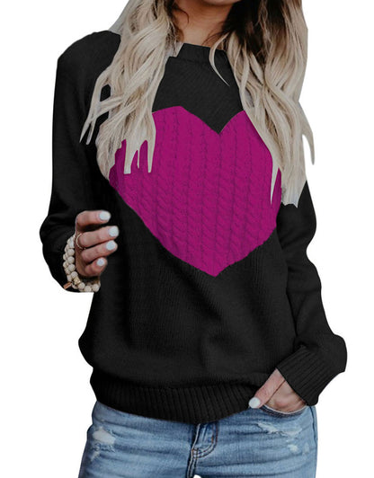 Women Cute Heart Sweater