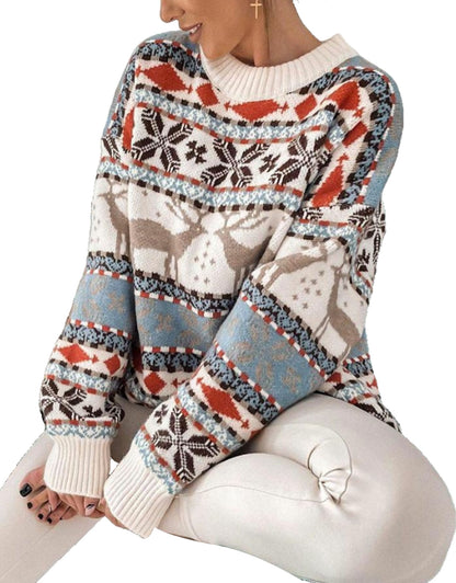 Long Sleeved Deer pattern sweater