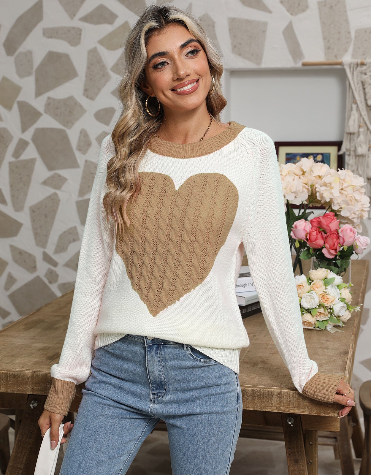 Cute Heart Sweater for Women