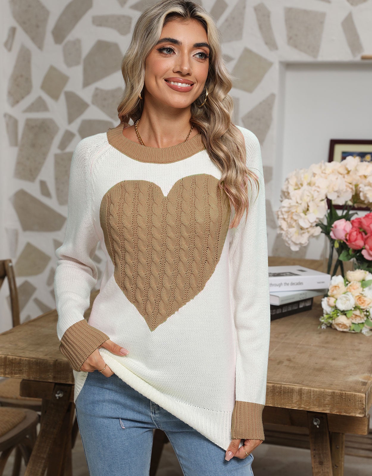 Cute Heart Sweater for Women