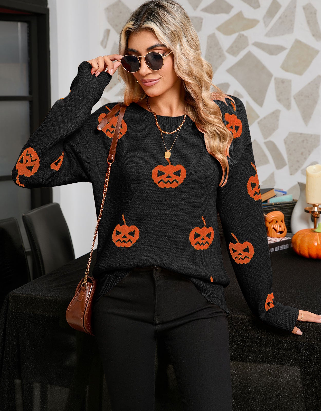 Pumpkin Pattern Pullover