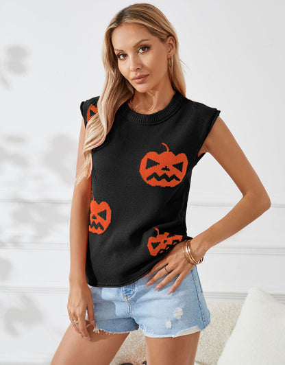 Round Neck Pumpkin Sweater