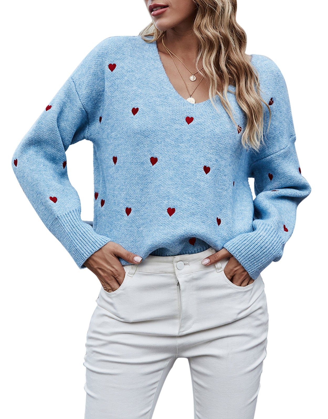 Embroidered Heart Sweater To Forever Lover