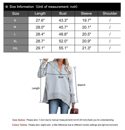 Solid Upper V-neck Hooded Irregular Sweater