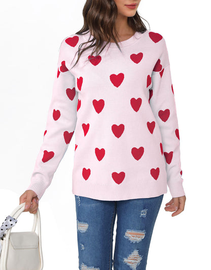 pink sweater with heart