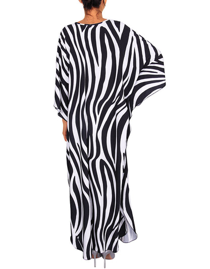 Women Zebra Printed Swimwear Cover Ups