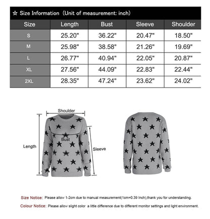 Star Graphic Knitted Sweaters for Womens