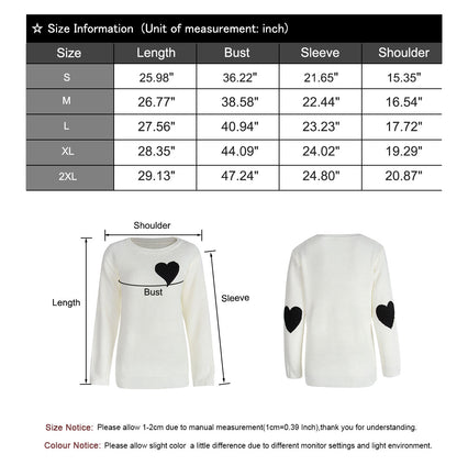 Heart Pattern Drop Shoulder Sweater