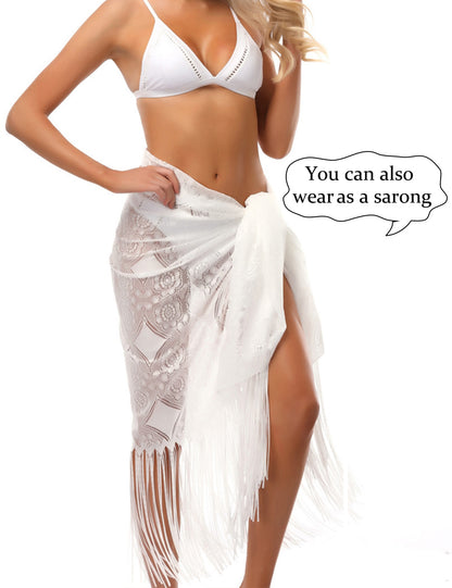 Sarong Wrap Swimsuit Skirt with Tassel