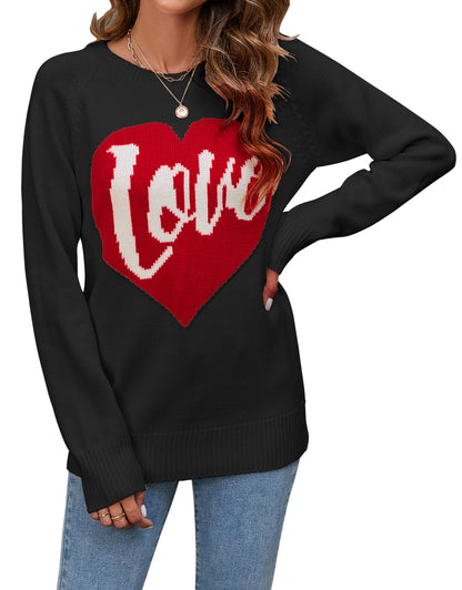 Love Heart Knitted Pullover Sweaters