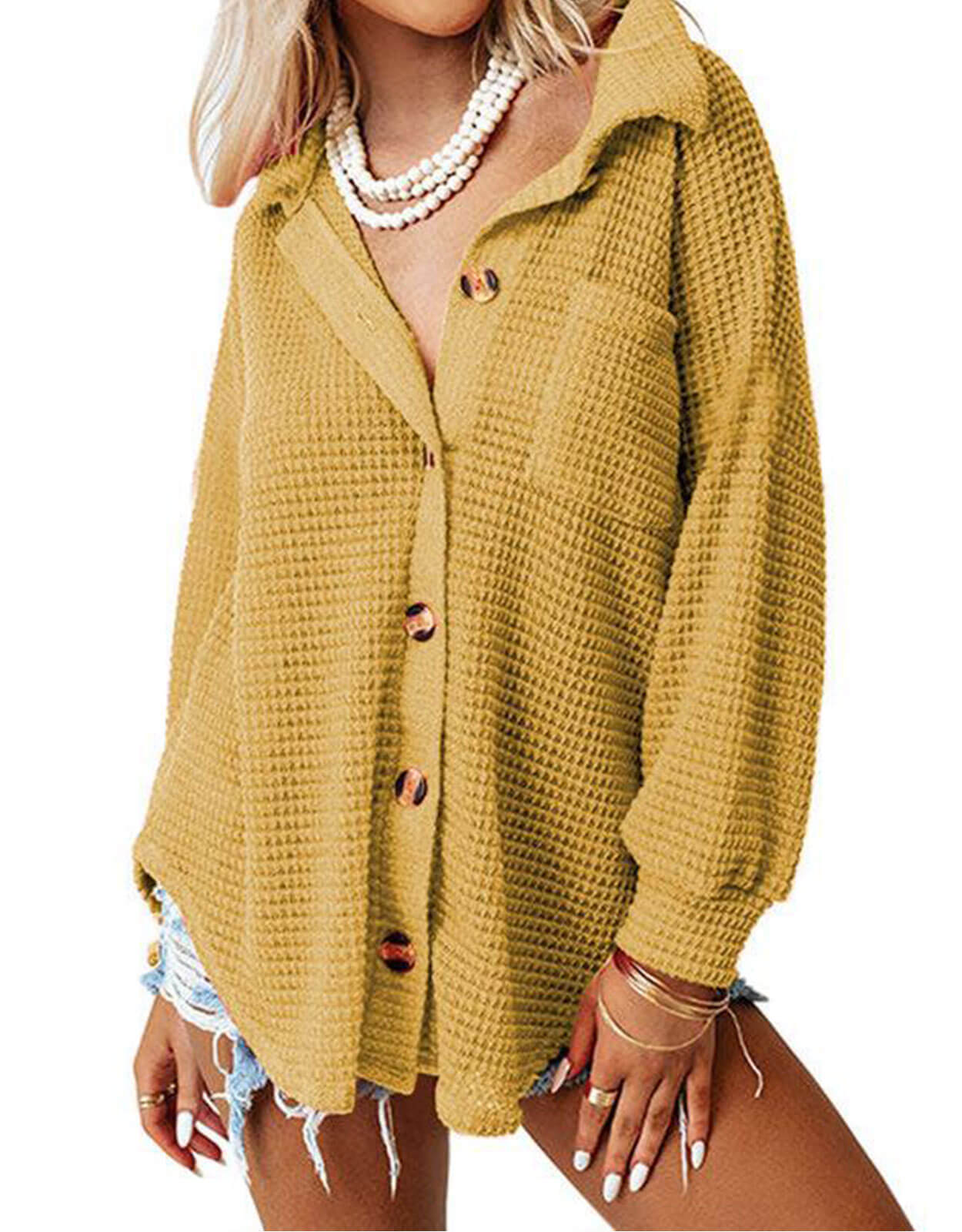 Solid Color Long Sleeve Cardigan Sweater