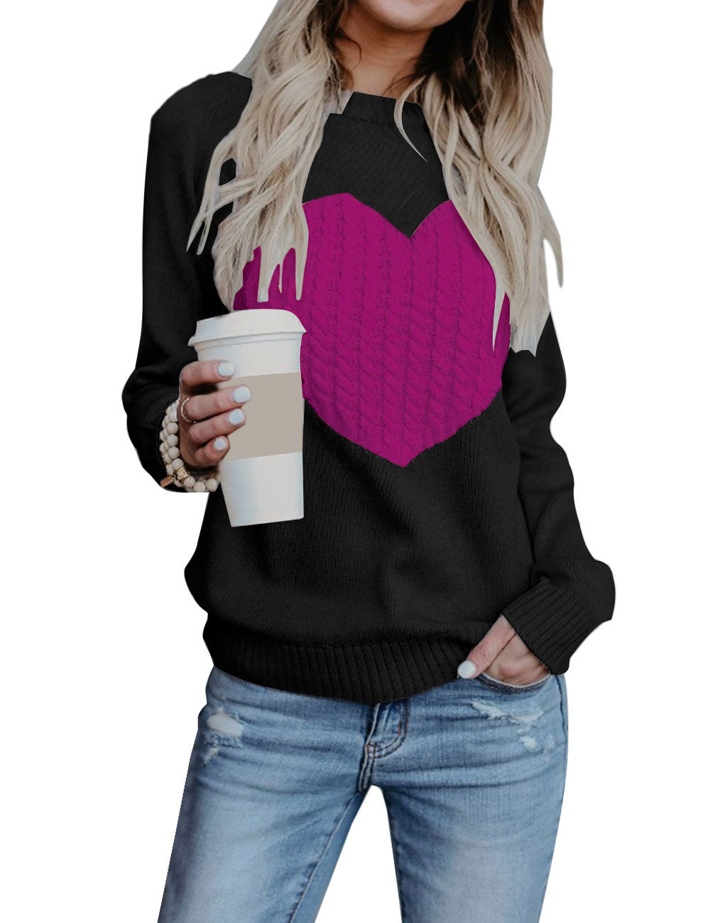 shermie Cute Heart Sweater for Women