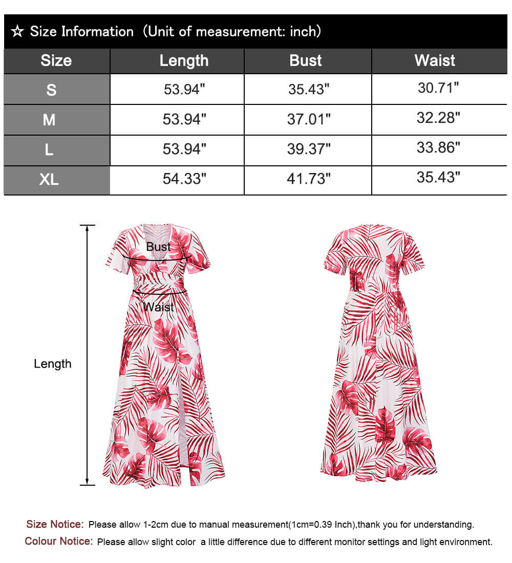 Summer Dresses for Women Tropical Leaf Print Maxi Dress