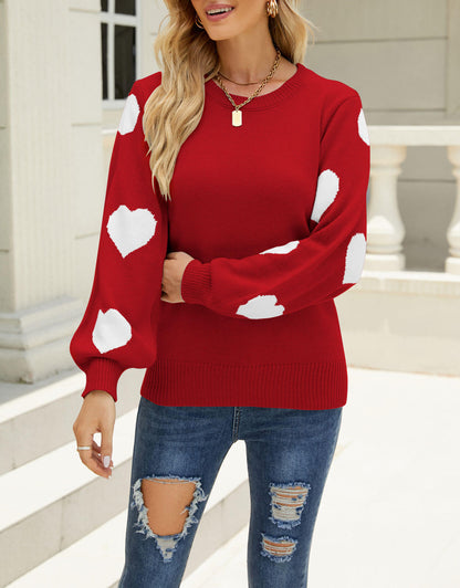 Shermie Cute Heart Knitted Sweaters Pullover