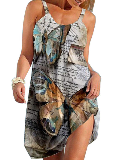 Womens Cover Up Summer Sleeveless Beach Cover Up Tropical Print Swimsuit Cover Ups Mini Boho Dress Coverup Shermie