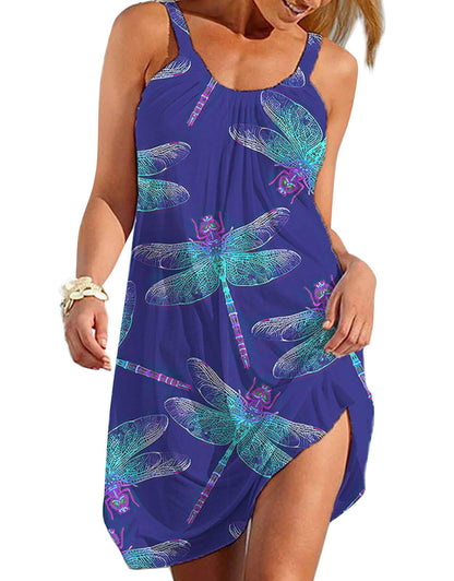 Womens Cover Up Summer Sleeveless Beach Cover Up Tropical Print Swimsuit Cover Ups Mini Boho Dress Coverup Shermie