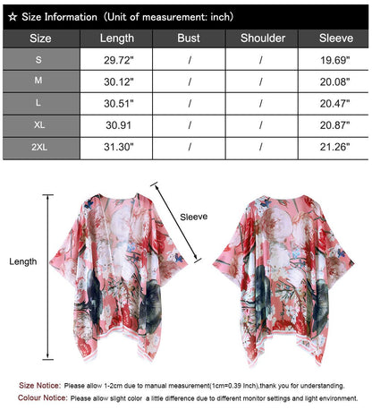 Floral Chiffon Kimono Cardigans