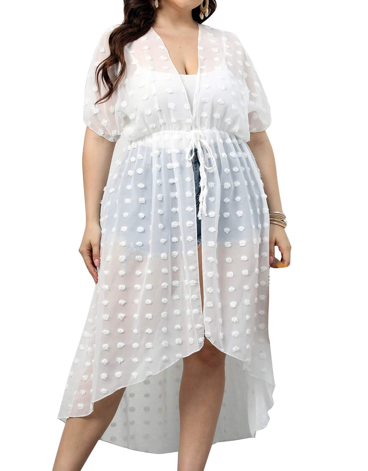 Plus size Chiffon Cardigan Beach Cover Up