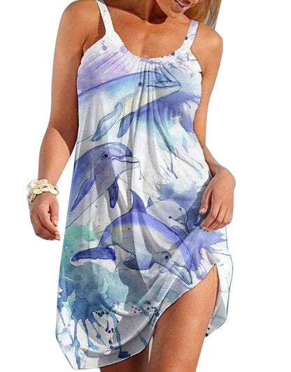 Womens Cover Up Summer Sleeveless Beach Cover Up Tropical Print Swimsuit Cover Ups Mini Boho Dress Coverup Shermie