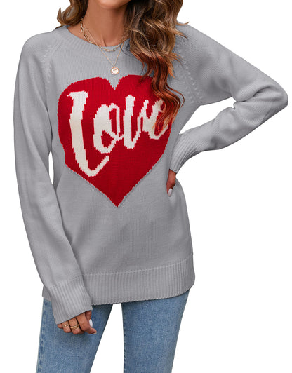 Love Heart Knitted Pullover Sweaters