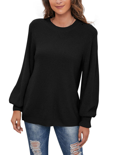 Women's Fall Knit Casual Soft Pullover Sweater Jumper Tops