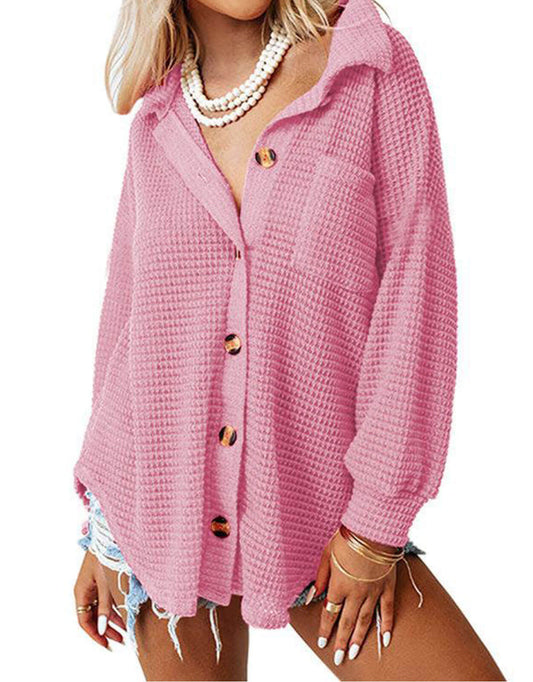 Solid Color Long Sleeve Cardigan Sweater